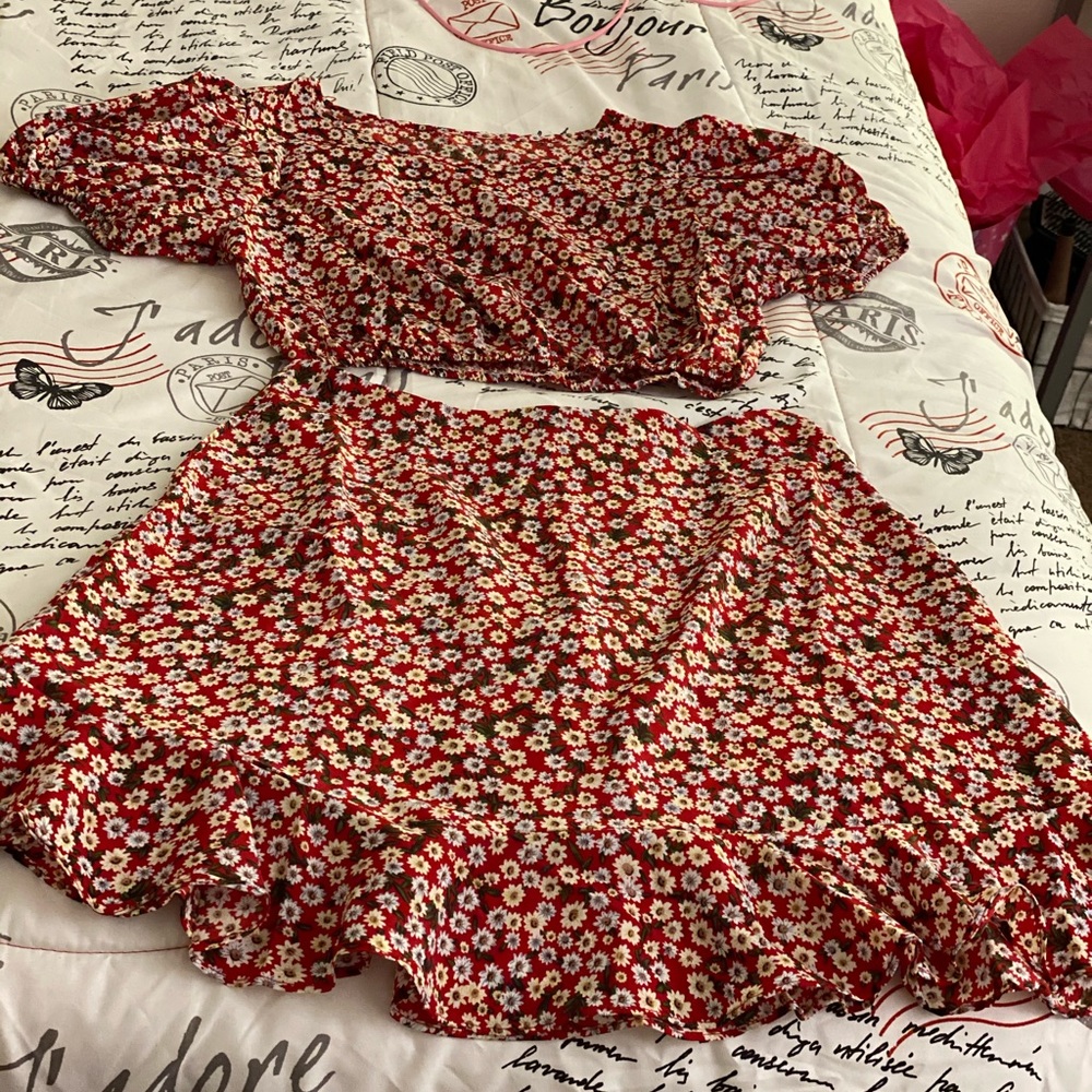 skirt and crop set